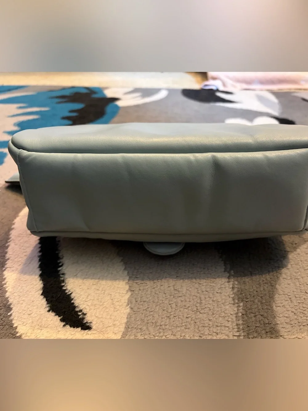 Coach Sky Blue Leather pillow tabby